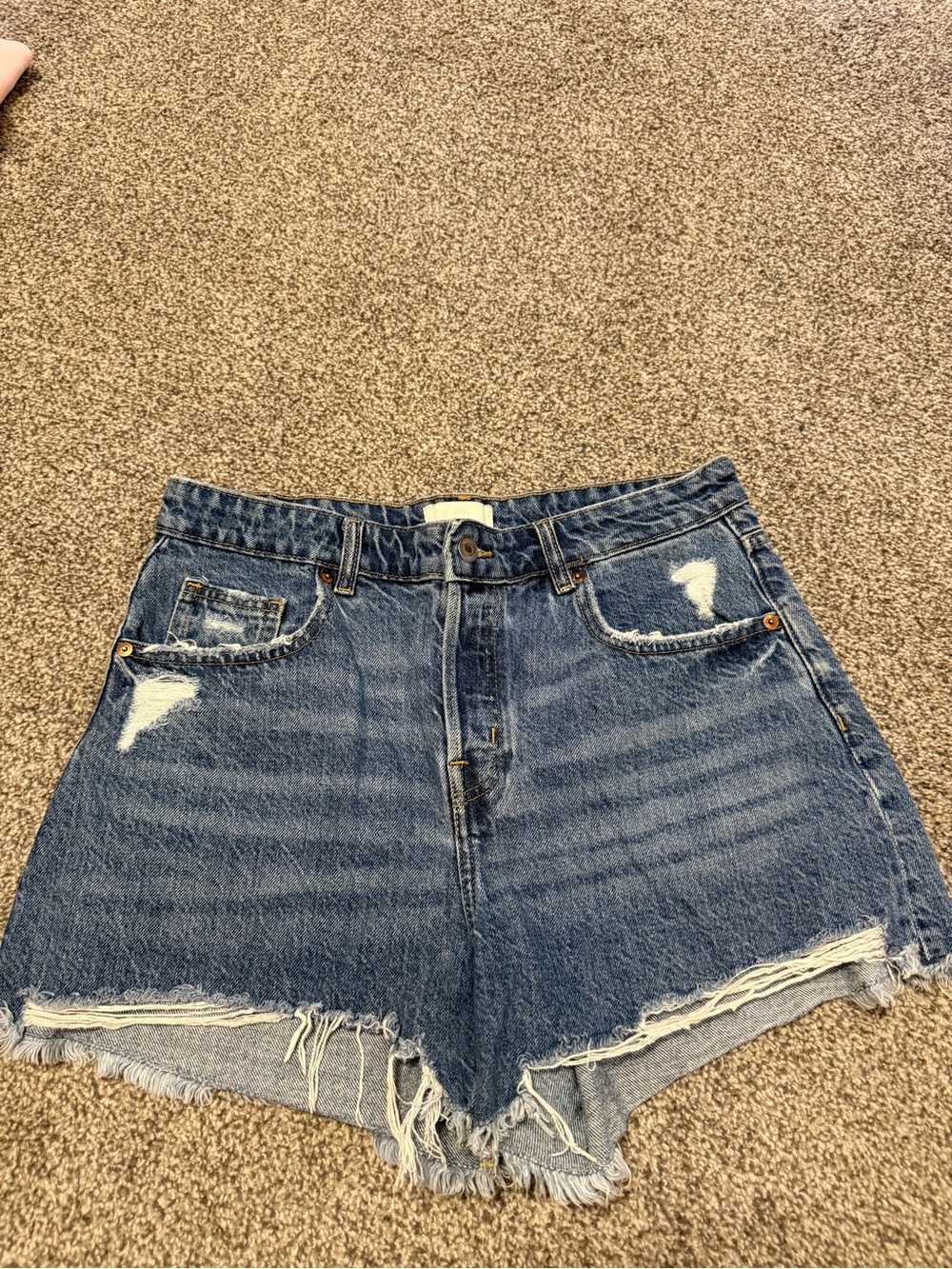 H&M distressed denim shorts